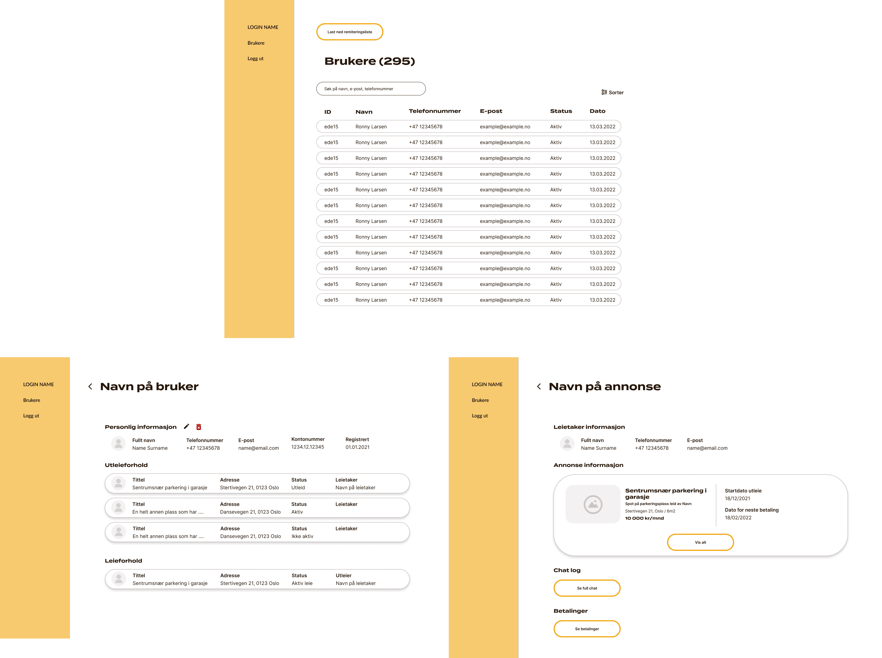 Picture of the admin dashboard for spotten